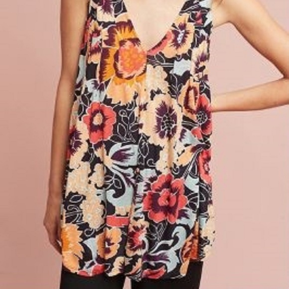 Anthropologie Pleated V-Neck Tunic Tank New - Picture 2 of 2